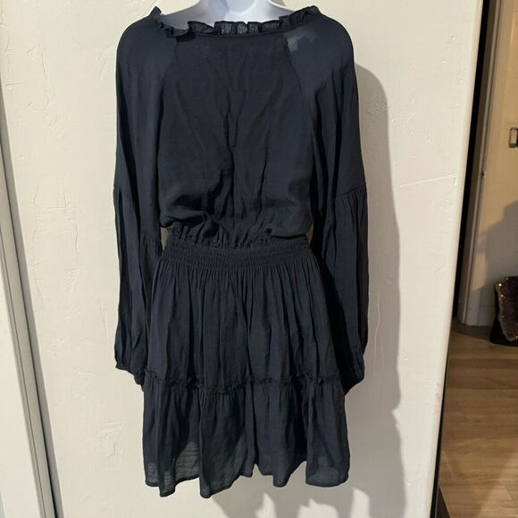 Wishlist Boho Solid Navy Long Sleeve Mini Dress Women's Small - Picture 6 of 7